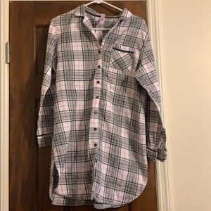 Target Plaid nightgown with functional buttons
